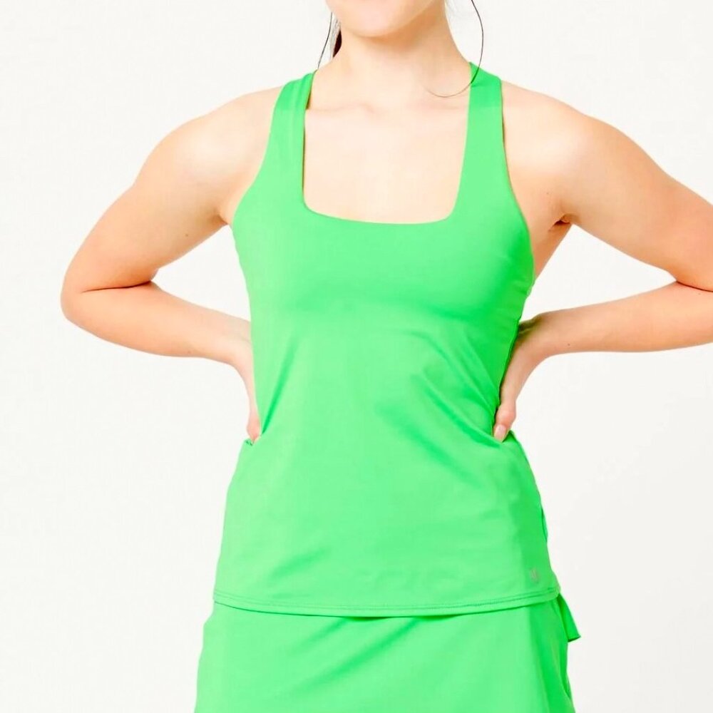 EleVen by Venus Williams Charm Tank Women's Top Athleisure, Size XS Green Apple